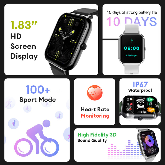 Aolon GTS2 Smart Watch Large Screen Health Fitness Tracker - Aolon
