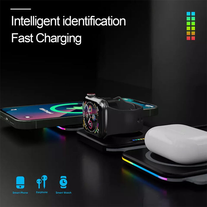 EYD 3-in-1 Foldable Qi Wireless 15W Charger Pad - Aolon