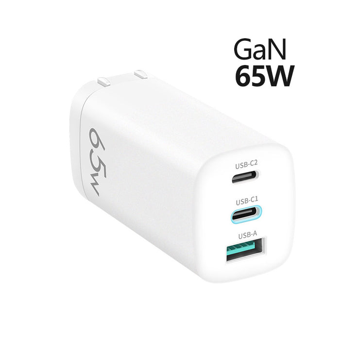 65W GaN 3 Ports USB C PD Charger Quick Charge 3.0 QC3.0 - Aolon