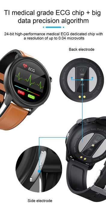 Aolon IP68 Waterproof PPG+ECG Heart Rate Monitor Fitness Tracker Smartwatch - Aolon